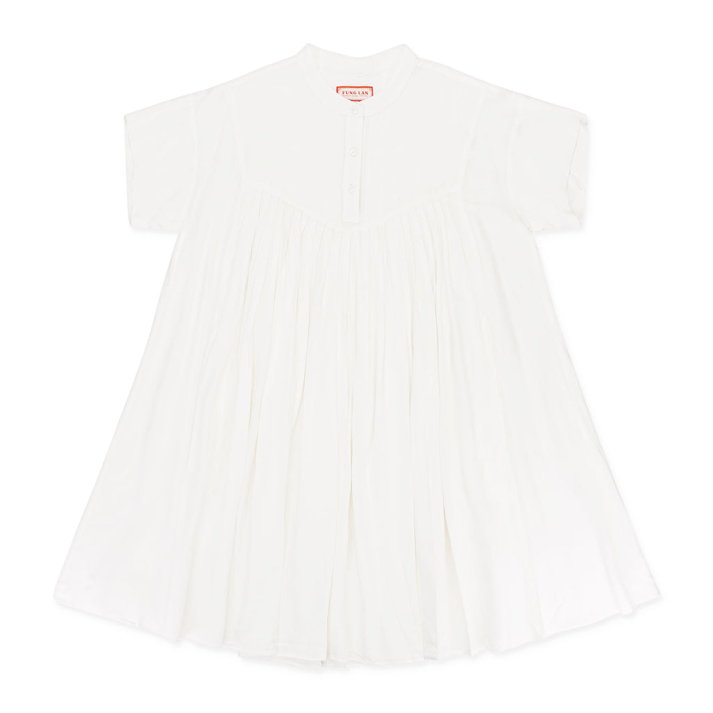 PLEATED WHITE DRESS