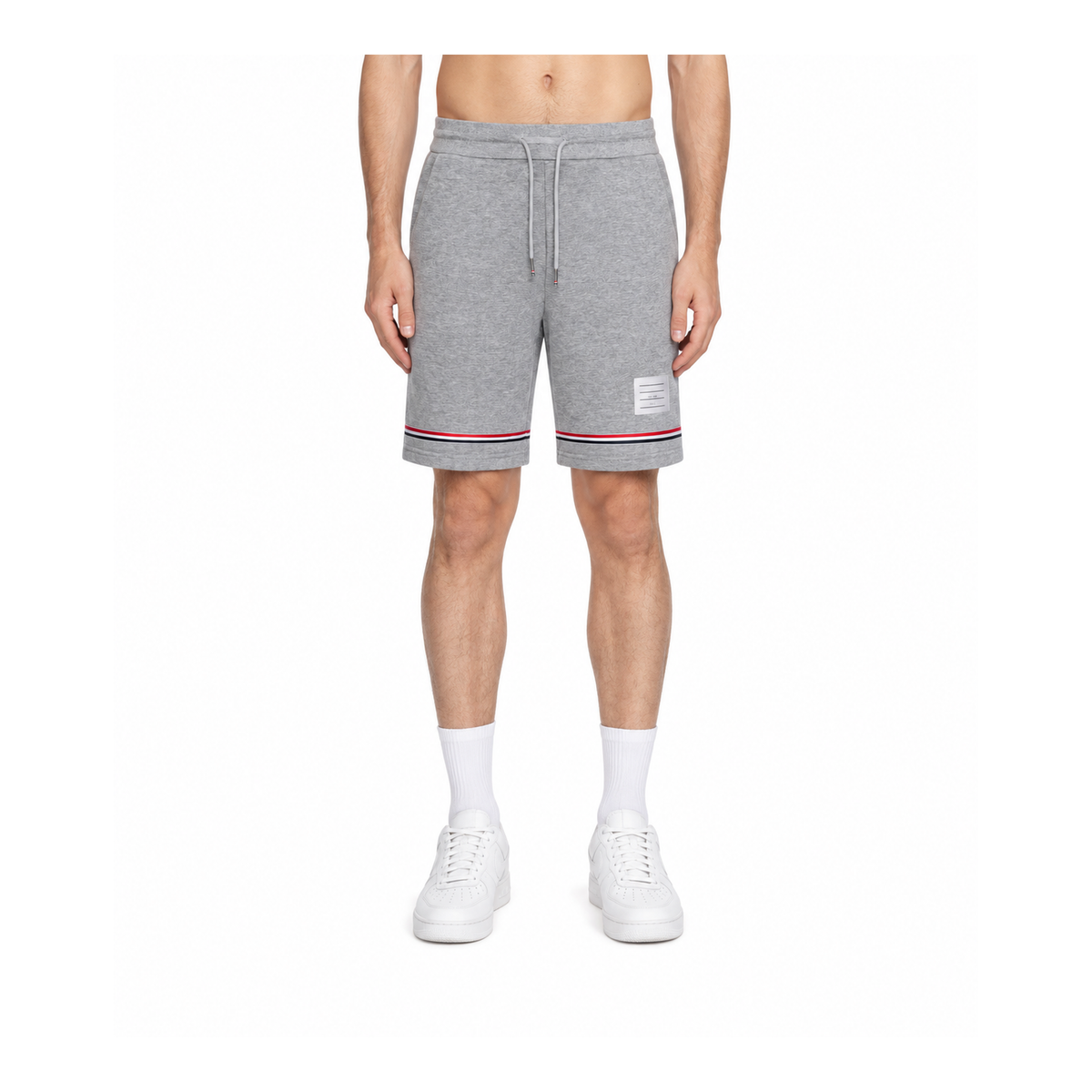 Thom Browne Style Tricolor ribbon unisex shorts