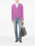 Valentino Garavani mouliné wool cardigan with embroidered butterfly patch