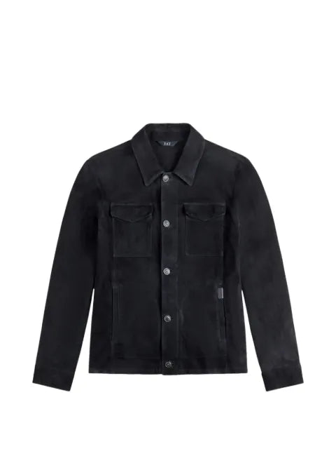 Fay suede-leather shirt jacket