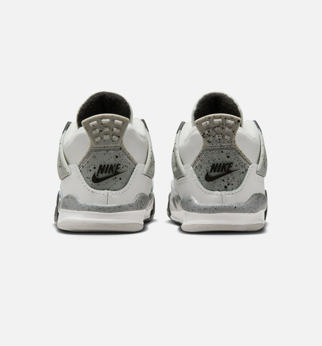 Air Jordan 4 Retro White Cement Infant/Toddler – Summit White/Fire Red/Cement Grey/Black