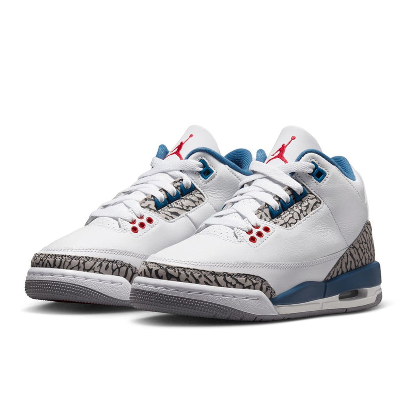 Big Kid's Jordan 3 Retro "True Blue" Wht/Fire Red-True Blue (DM0967 104)