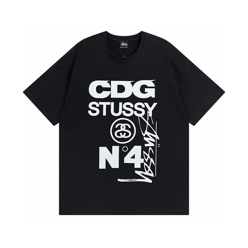 Stussy Graphic Print Collection Loose Casual Short Sleeve T-Shirt
