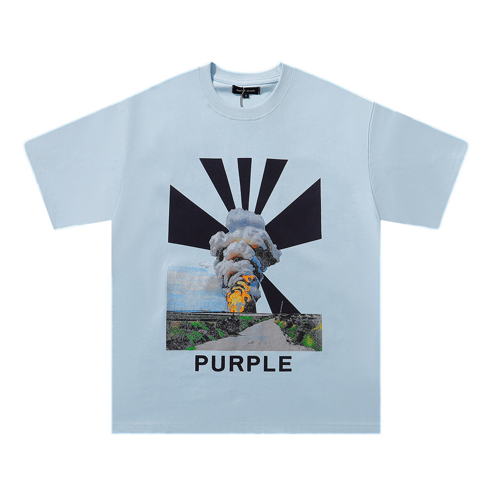 Purple Brand Multi‑Graphic Ink Wash Print Oversized Tee Multi‑Style