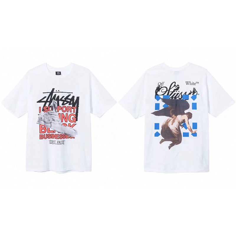 Stussy Graphic Print Collection Loose Casual Short Sleeve T-Shirt