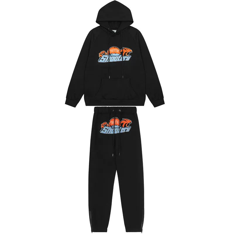 Trapstar Shooters Panther Orange Blue Tracksuit — Black