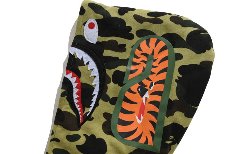 BAPE Green Camo Shark Hoodie