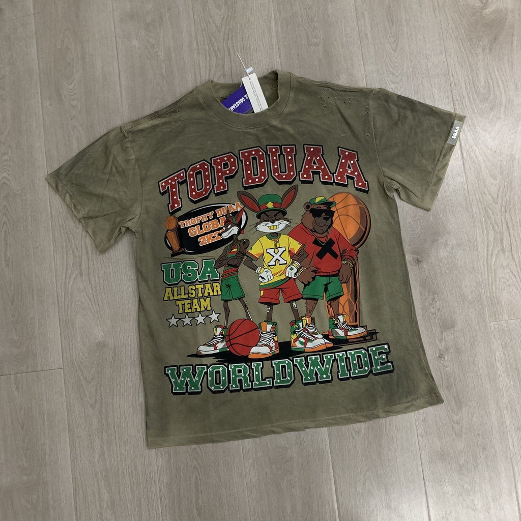 DUAA All Star Basketball Graphic Short-Sleeve T-Shirt - Olive