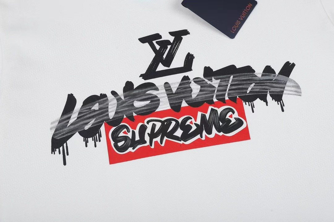 Supreme LV-Style Graffiti Graphic T-Shirt