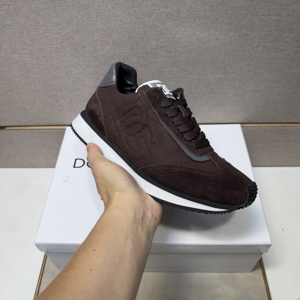 Dolce & Gabbana Dark Brown Low-Top Sneakers