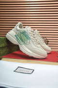 Gucci Off-White Green Graphic Low-Top Sneakers