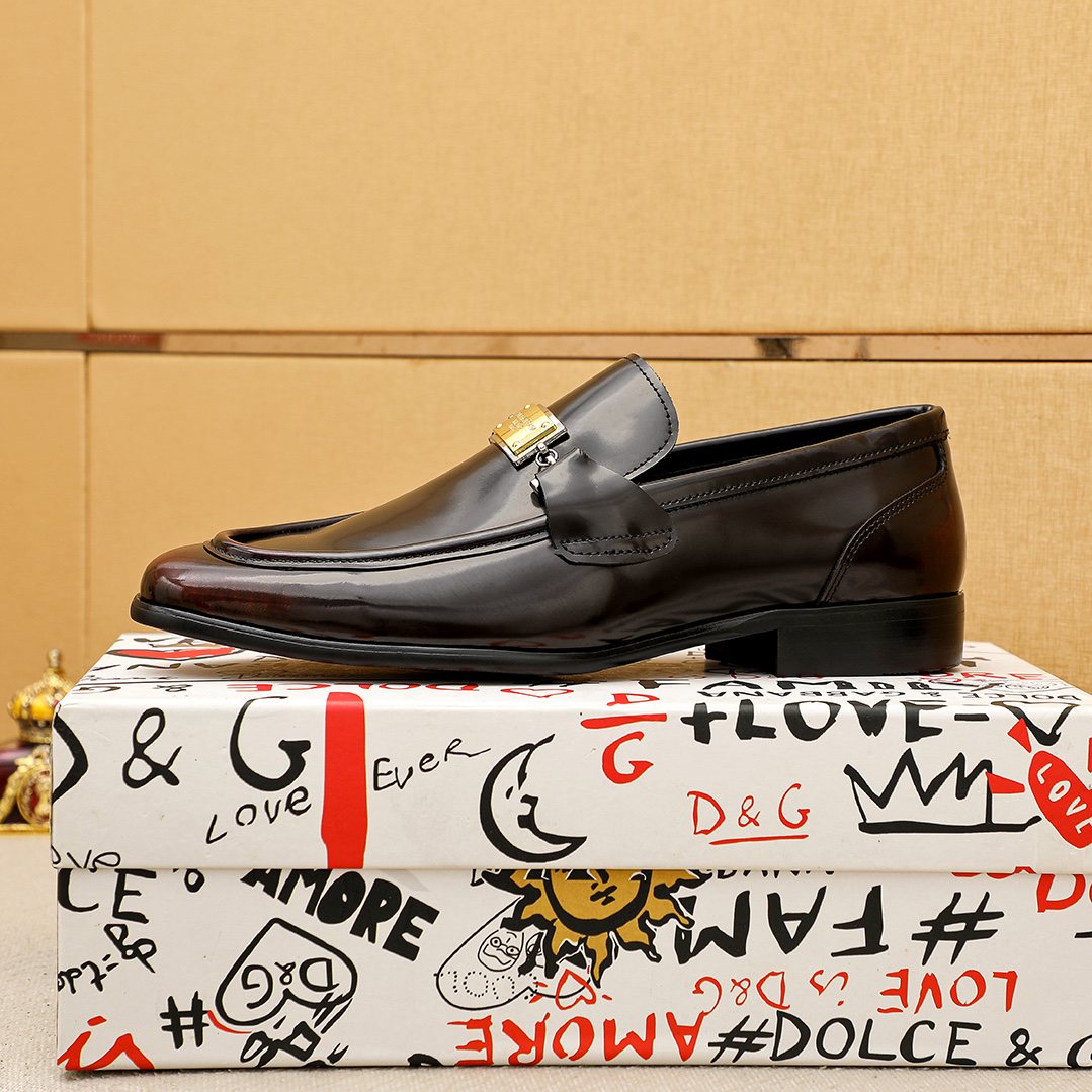 Dolce & Gabbana Dark Brown Buckle Loafers