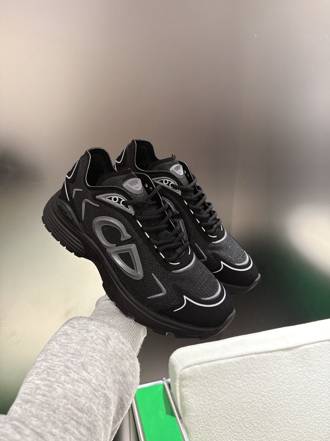 Dior Black and White Accent Low-Top Sneakers
