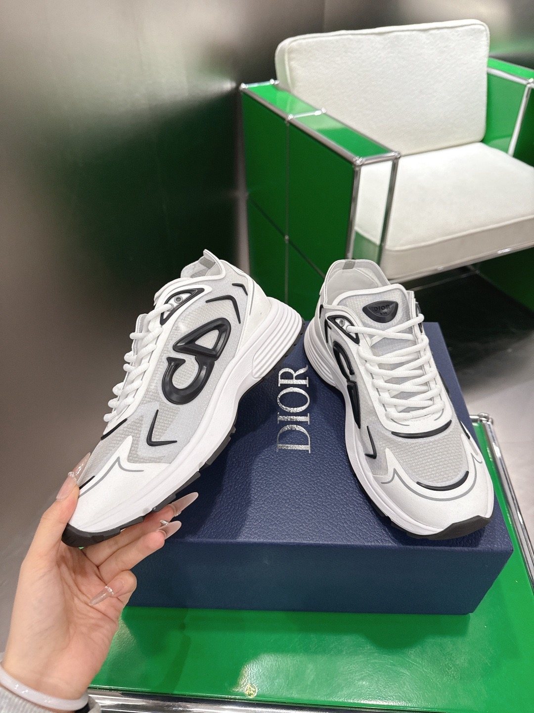 Dior Black and White Accent Low-Top Sneakers