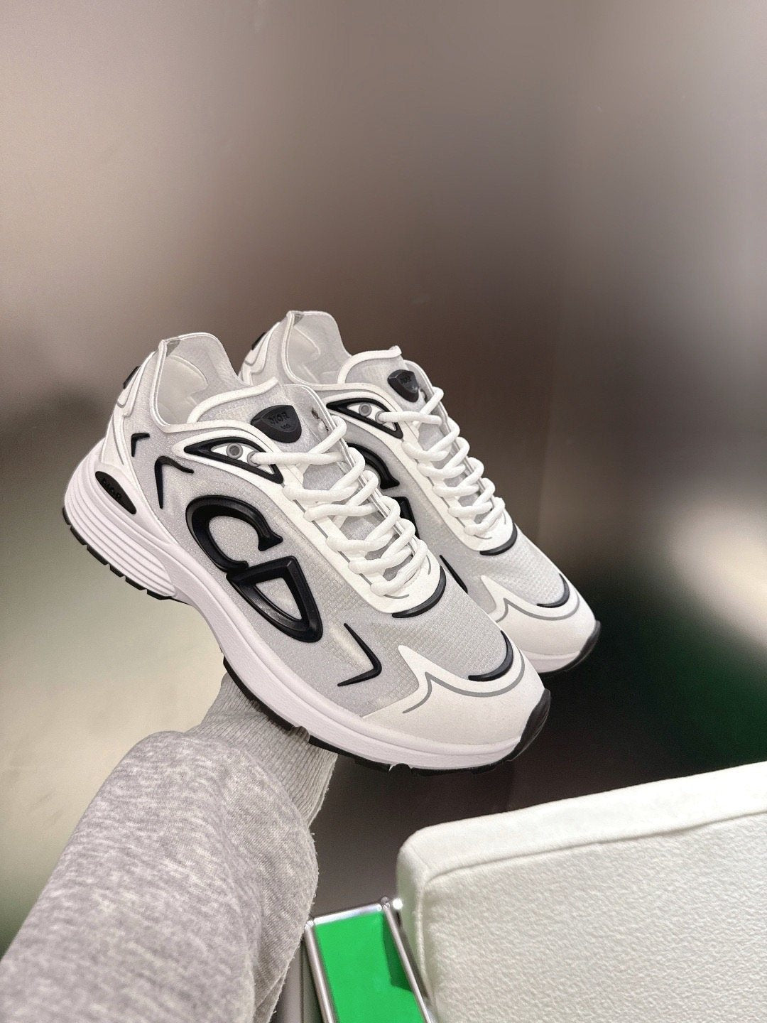 Dior Black and White Accent Low-Top Sneakers