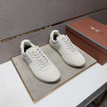 Low-Top Lace-Up Sneakers - Leather Lining