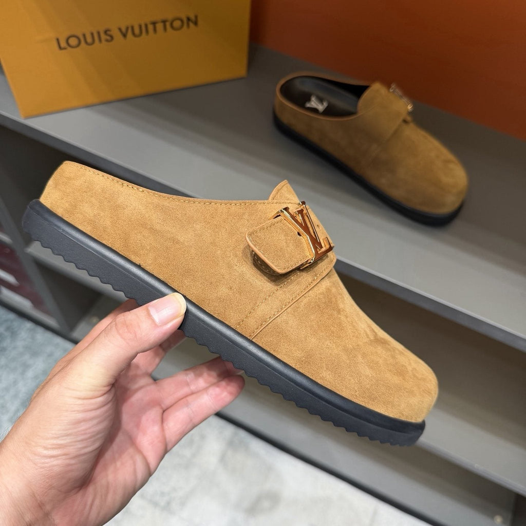 Louis Vuitton Easy Suede Slip-On Sandals