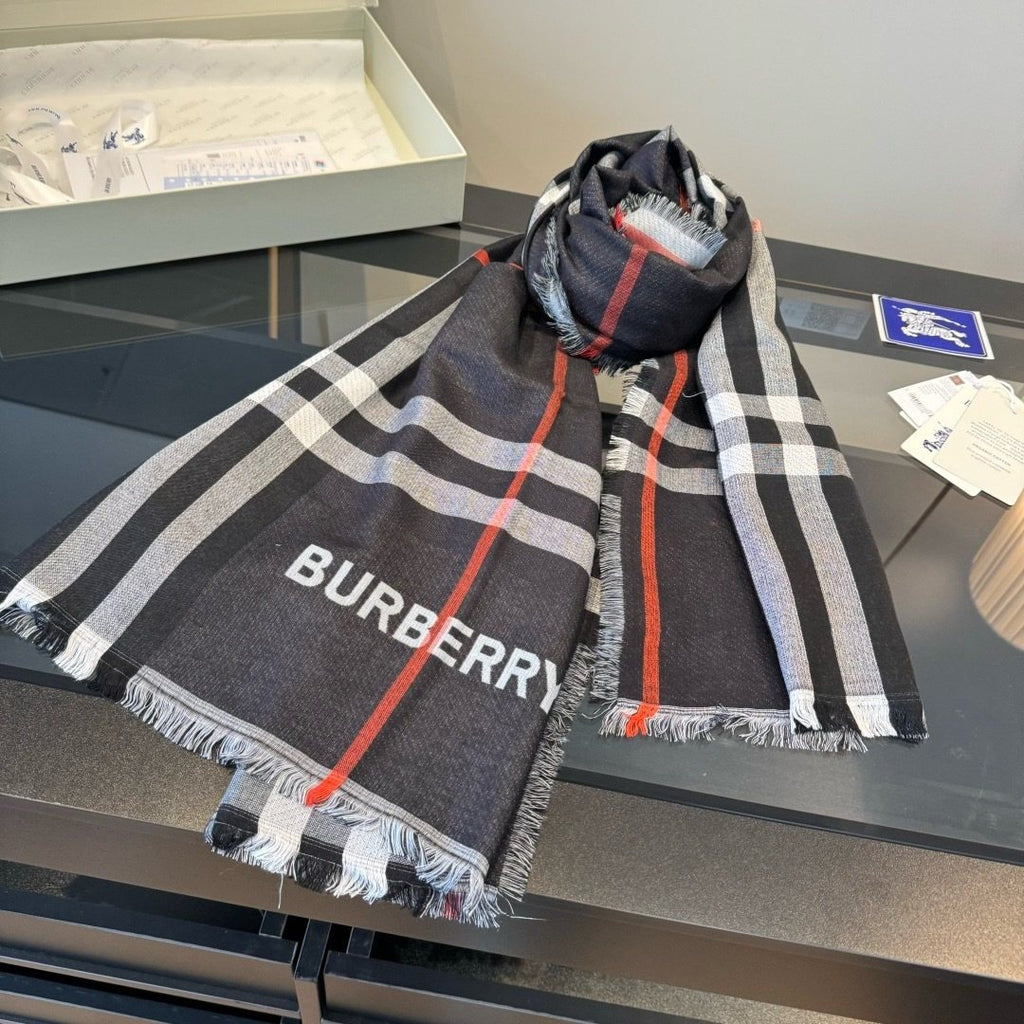 Burberry Plaid Fringe Scarf